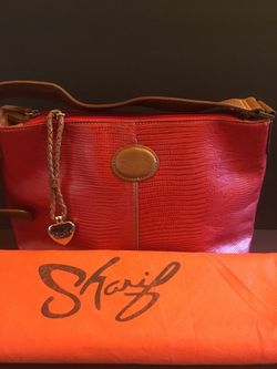 Red and Brown Genuine Leather Sharif Purse