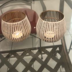 Antique Mid Modern Century Candleholders