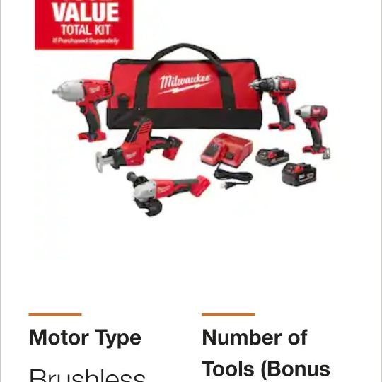 Milwaukee 5 Tool Set 18v