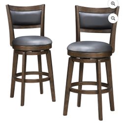 Swivel Counter Height Barstool 30 Inch Seat Bar Stools Kitchen Bar Chairs - New In Box