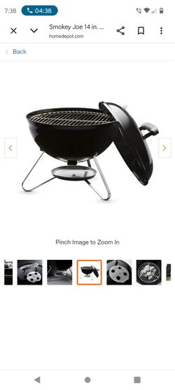 Weber
Smokey Joe 14 in. Portable Charcoal Grill in Black with Steel Cooking Grate