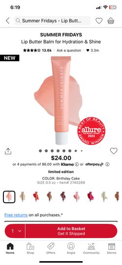 Summer Fridays Birthday Cake limited edition