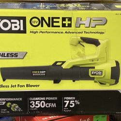 RYOBI ONE+ HP 18V Brushless 110 MPH 350 CFM Cordless Variable-Speed Jet Fan Leaf Blower (Tool Only) 