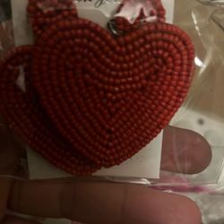 Heart  Beaded Earrings Valentines $10each 3 For 20
