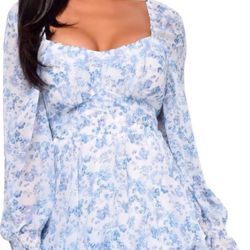 Romper  Dress (B-Blue,Small)