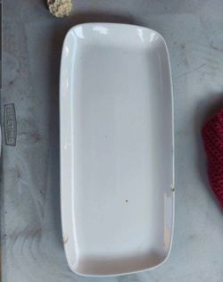 Serving Tray White About 18 Inches X 8 Inches Wide