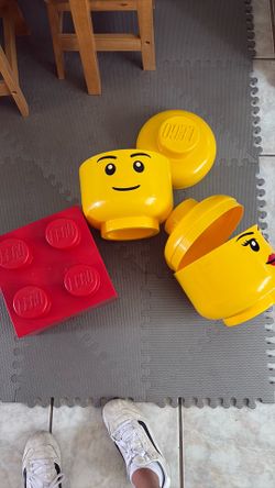 Giant Lego head containers