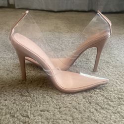 Clear/Nude Stiletto Pumps 
