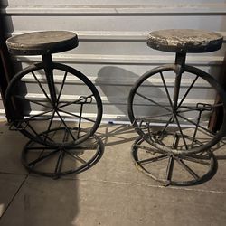 Vintage Wheel Chair Stools 