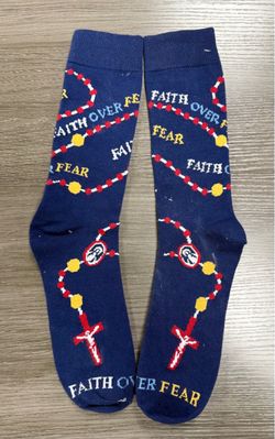 Faith Over Fear Rosary Crew Socks