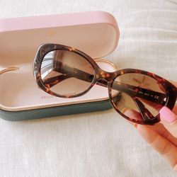 Kate Spade // Everett Cat Eye Sunglasses Dark Brown Havana / Gradient Lens