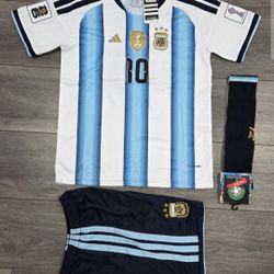 KIDS ARGENTINA MESSI WORLD CUP SOCCER JERSEY 