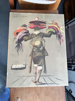 Vintage Parisian Fashion Illustration Wall Art | 25” x 19.5” | Decorative Panel