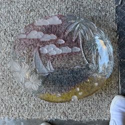 Beach Themed Glass Platter 