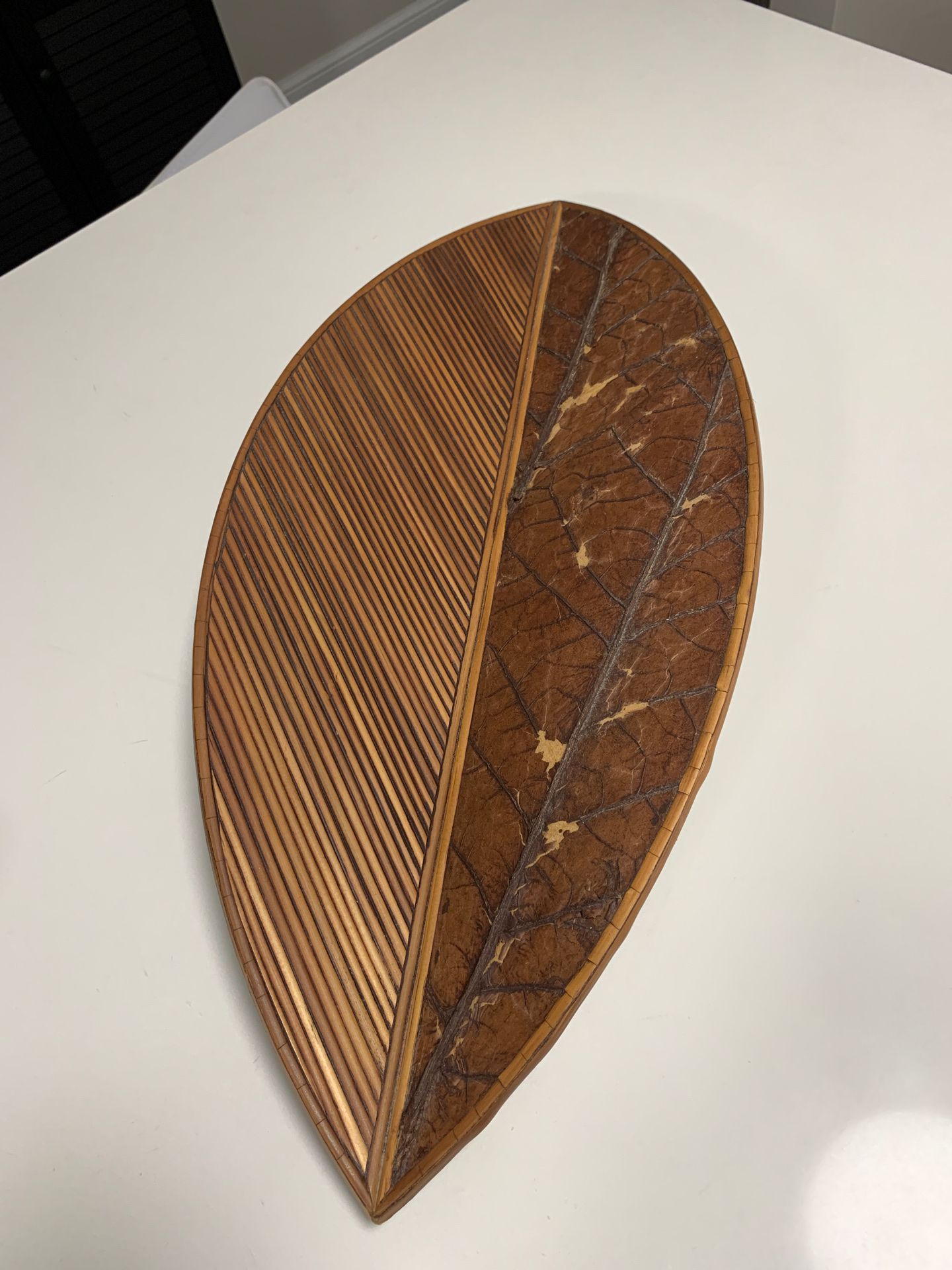 Accent tray made from trees and leaves in Philippines
