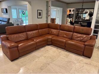 Leather sofa-sectional power recliner El Dorado