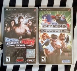 Playstation PSP  smackdown versus raw and Genesis collection cases only
