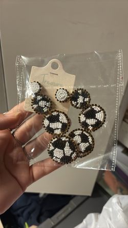 Beautiful soccer earrings