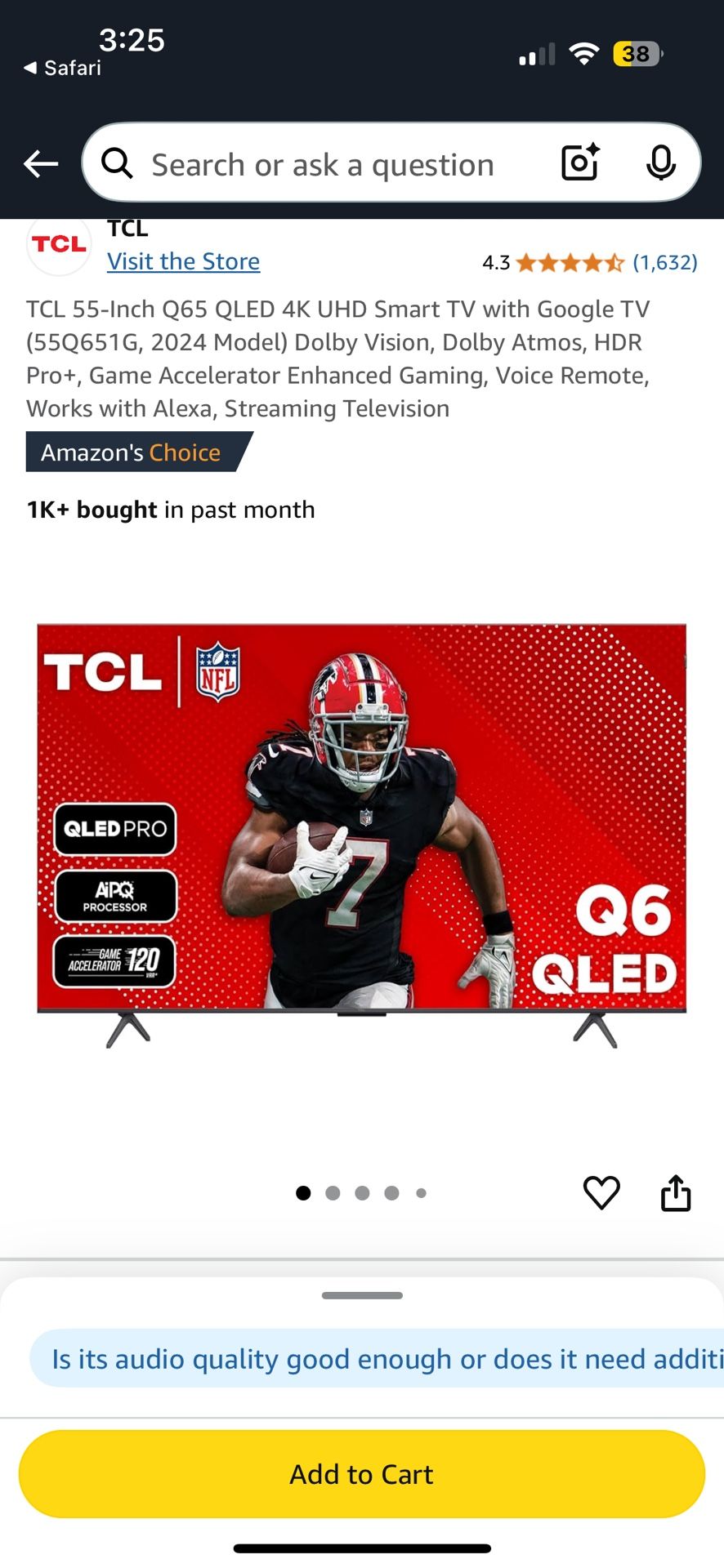 55inch Smart tv (mount Included)
