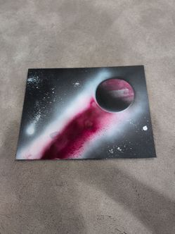 Painting of pink planet