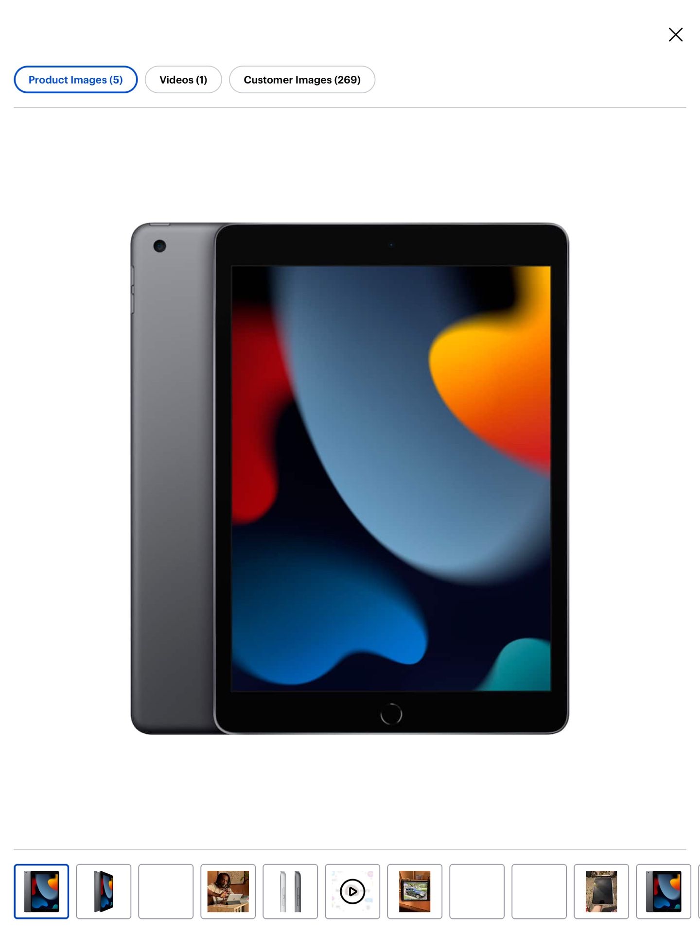 Apple - 10.2-Inch iPad (9th Generation) with Wi-Fi - 256GB - Space Gray