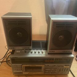 Vintage Yorx M2490a-10 Stereo Fm/am Receiver Cassette Recorder S10 Speakers Rare Works Perf