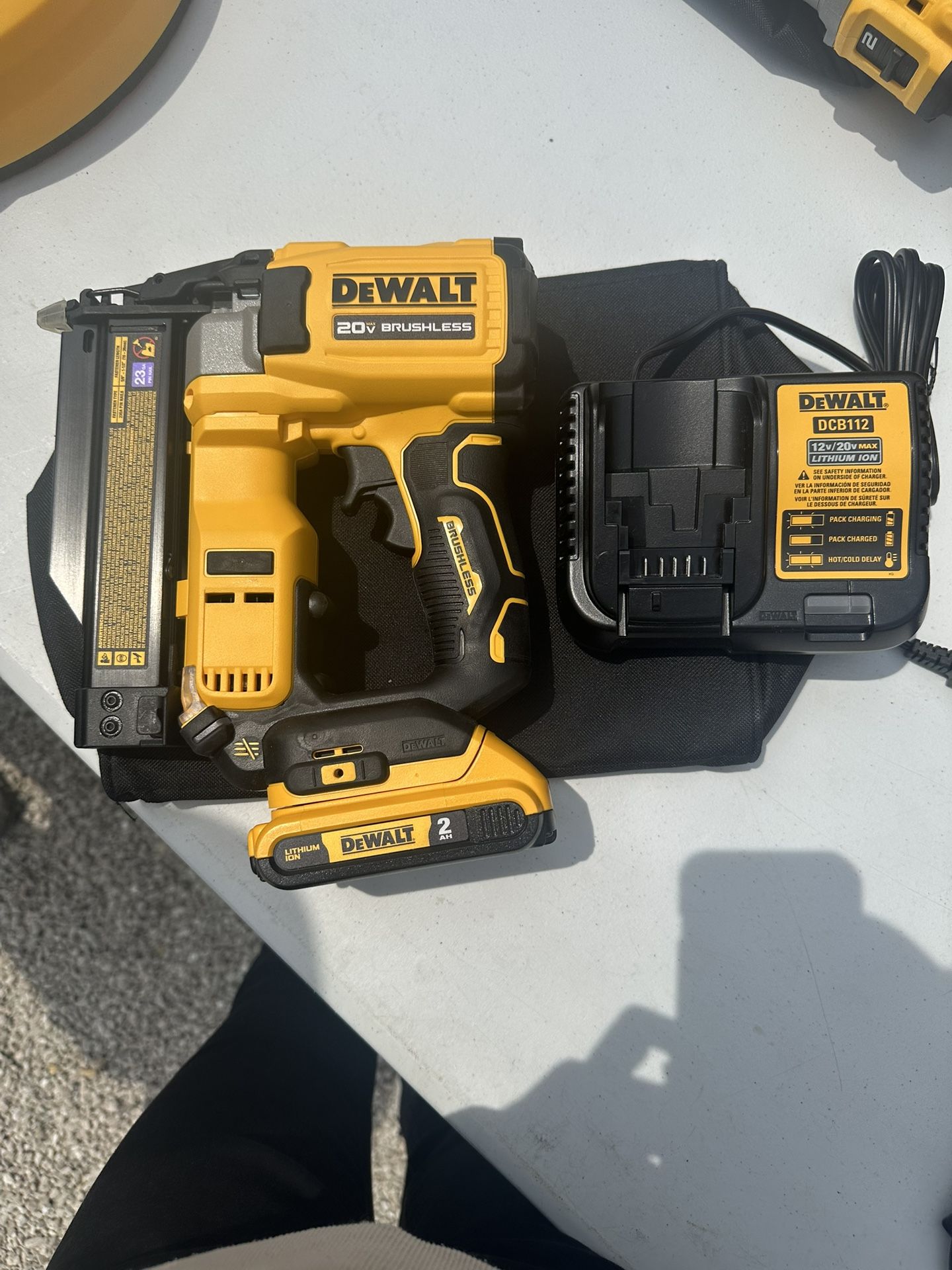 ATOMIC 20V Max Lithium Ion Cordless 23 Gauge Pin Nailer Kit with 2.0Ah Battery and Charger