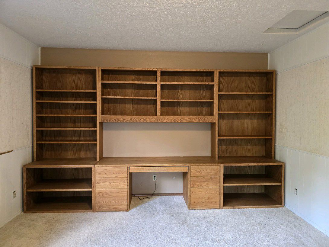 Wall Bookcase And Desk