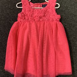The Childrens Place toddler girls size 3T hot pink flowered spring Easter dress 