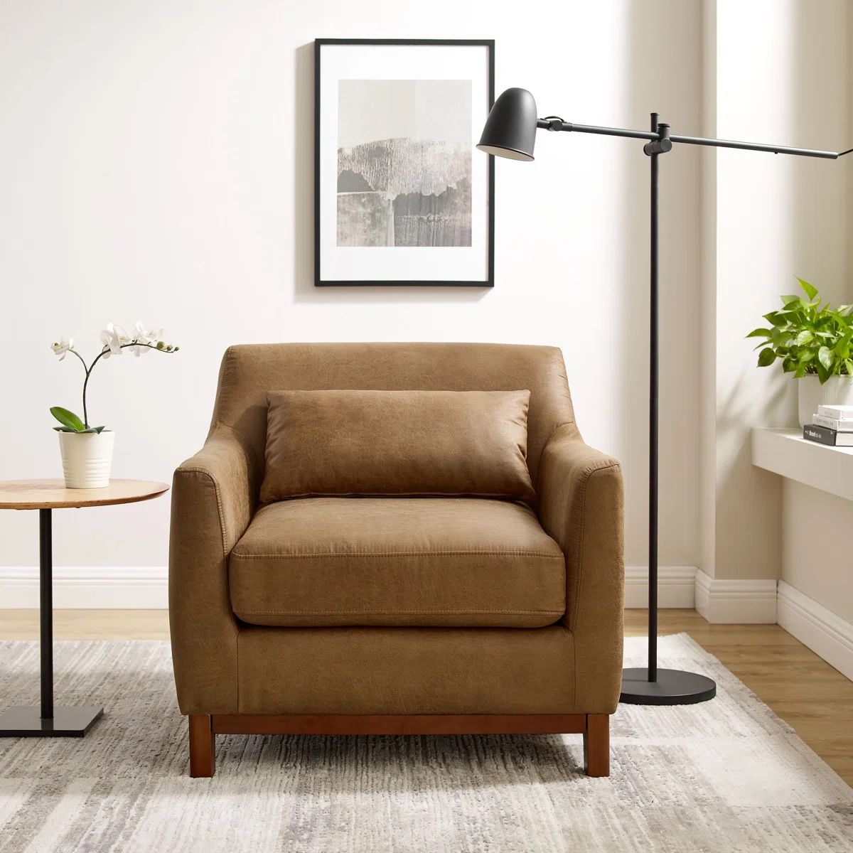 Congdon Faux Leather Armchair