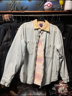 Urban Outfitters BDG Denim Jacket Fleece Lined Corduroy Collar Size Medium Heavy