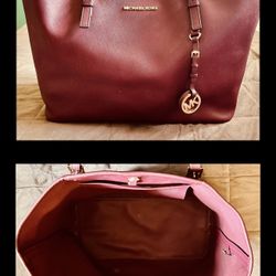 Michael Kors Burgundy Tote Bag