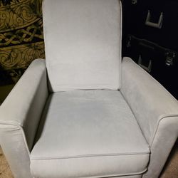 Glider rocking nursery chair with footrest baby blue