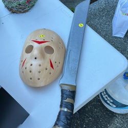 Halloween Jason Mask  & Machete