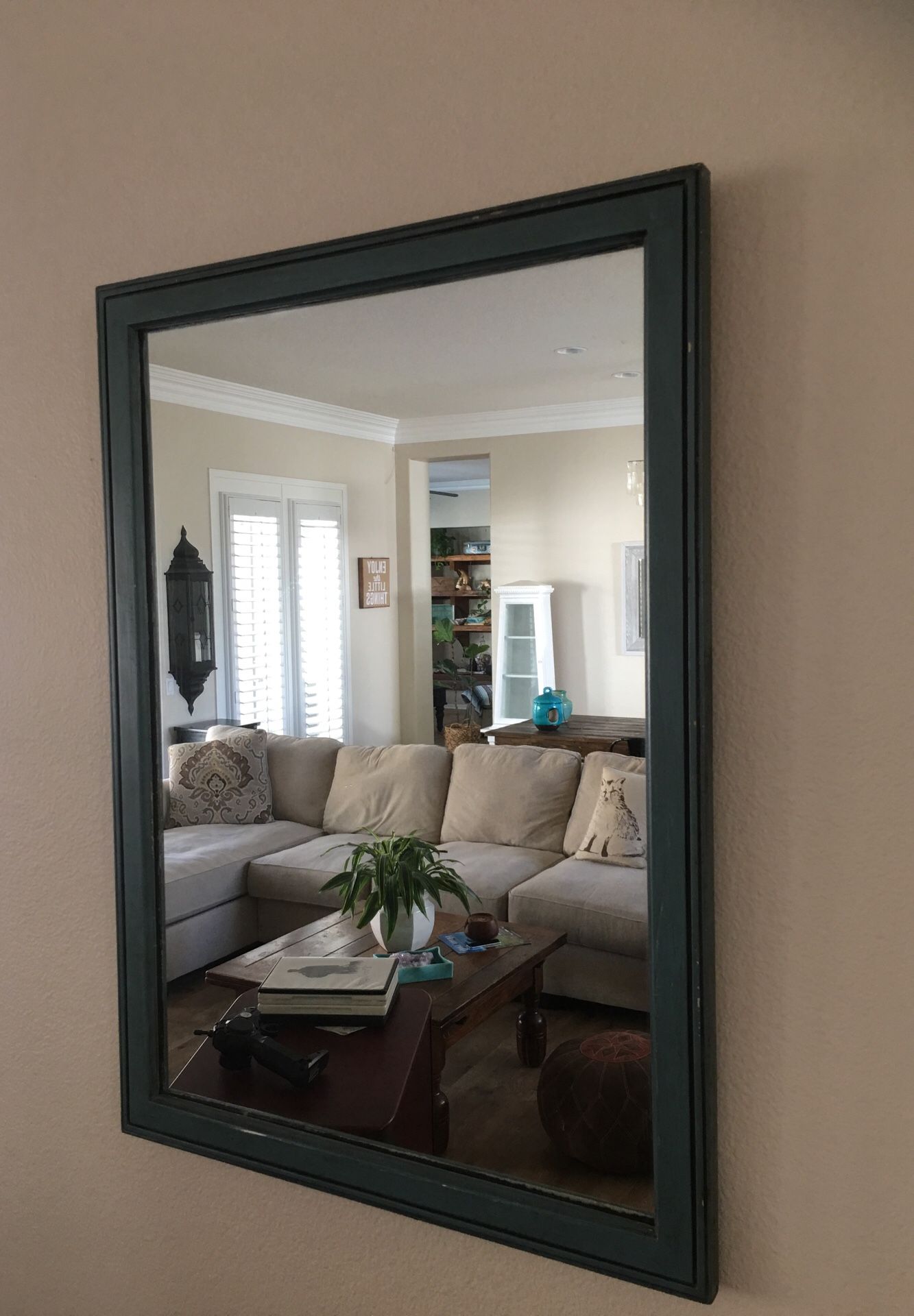 ANTIQUE BLUE MIRROR