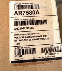 APC AR7580A Vertical Cable Manager NetShelter SX 42U 750mm Sealed