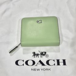 mint green coach wallet brand new