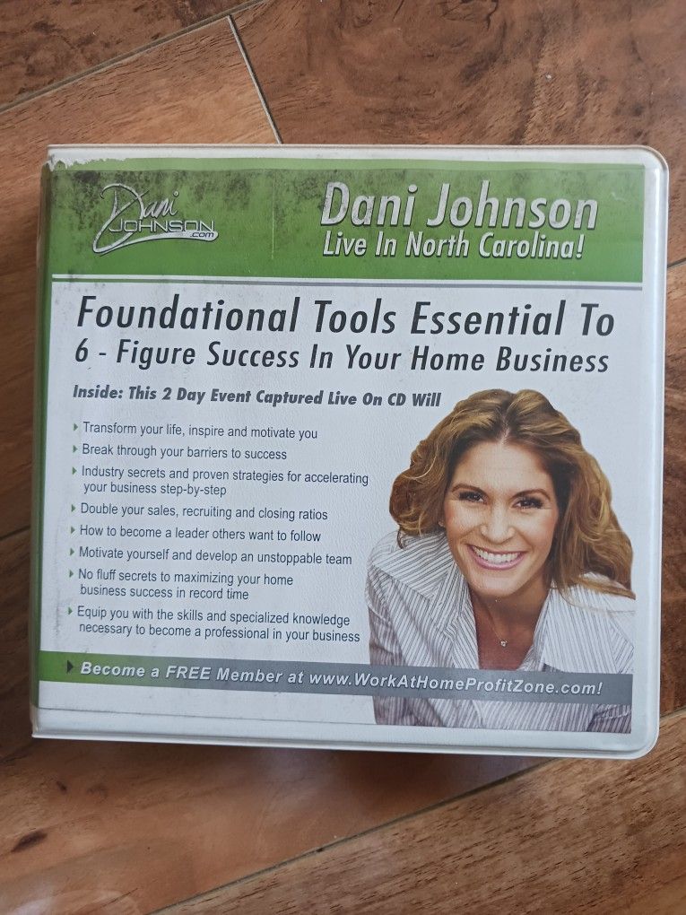 Dani Johnson Live In North Carolina Foundational Tools Essential To 6 - Figure Success In Your Home Business
10 CD Audio Series
