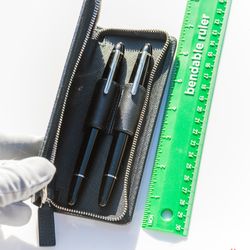 Montblanc Fountain & Rollerball pen set New w/ Leather Case