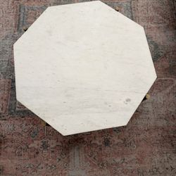 Pottery Barn Montague Marble Coffee Table, Brass