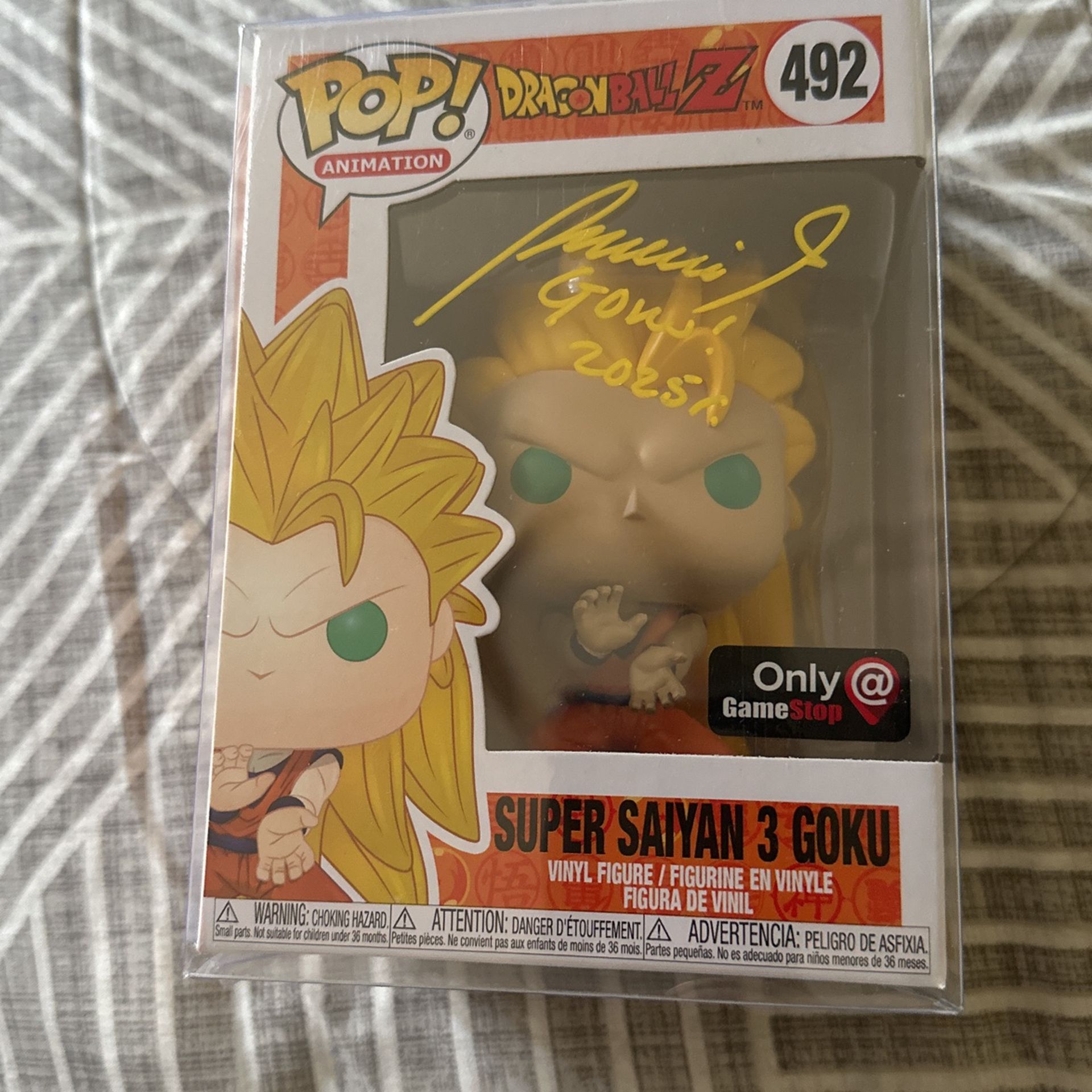 dragon ball z funko goku signed