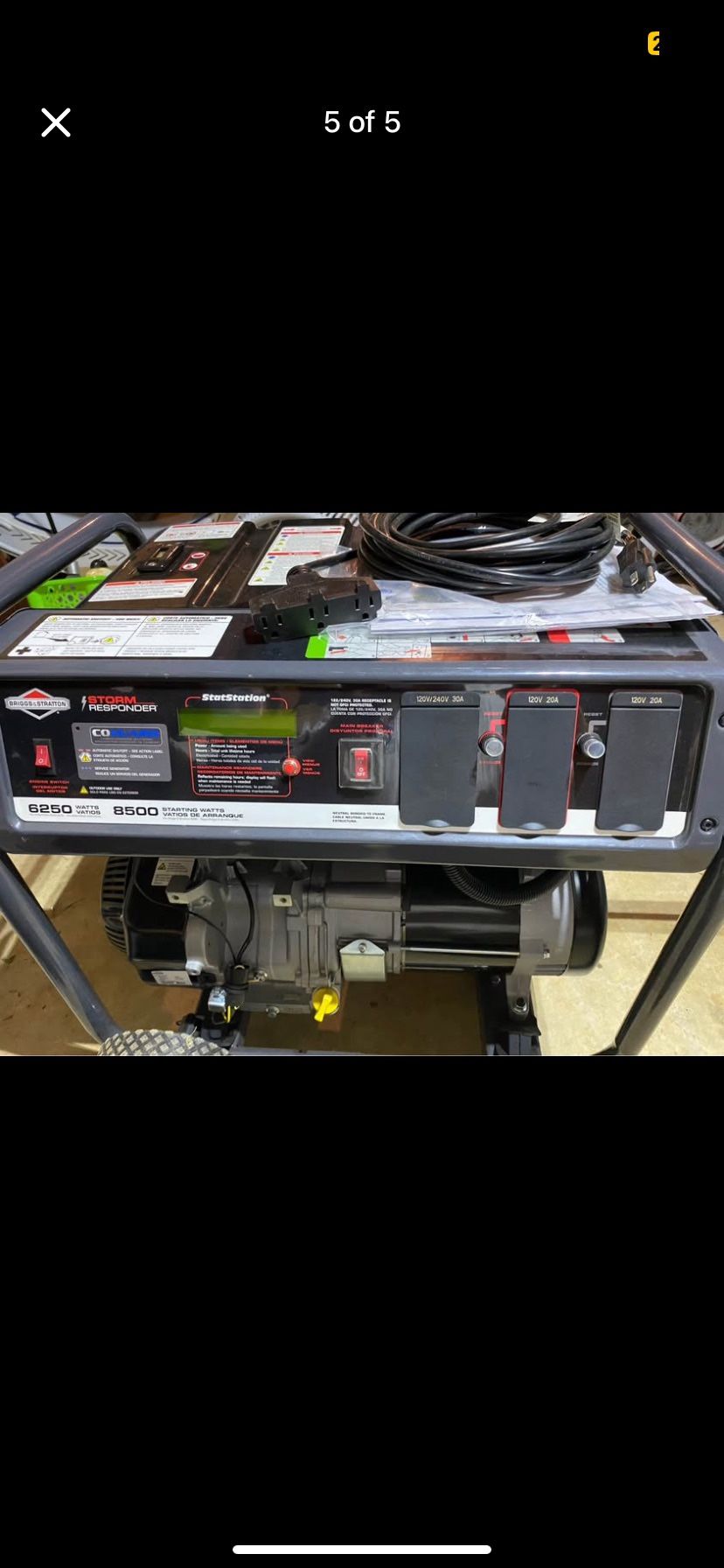 Briggs and Stratton storm responder generator 8(contact info removed) watt