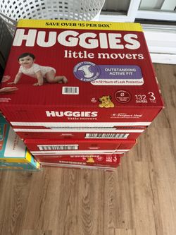 3 Huggies #3, 1 Huggies #1