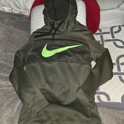 Olive Green, Nike Sweater With Hoody, Small