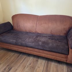 *Sleeper Sofa Bed with Mattress – Two-Tone Microfiber Upholstery