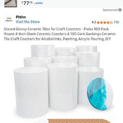 Pixiss Ceramic Craft Coasters