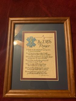 EMT prayer matted and framed