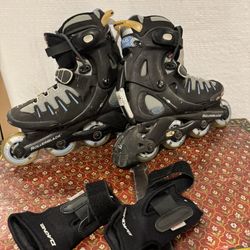 Size 7 Roller blades And Wrist Guards