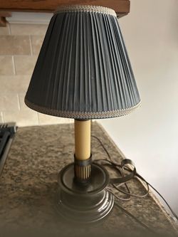Candlestick Table Lamp with Pleated Shade
