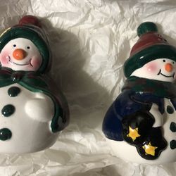 vintage Christmas ceramic salt and pepper shakers 